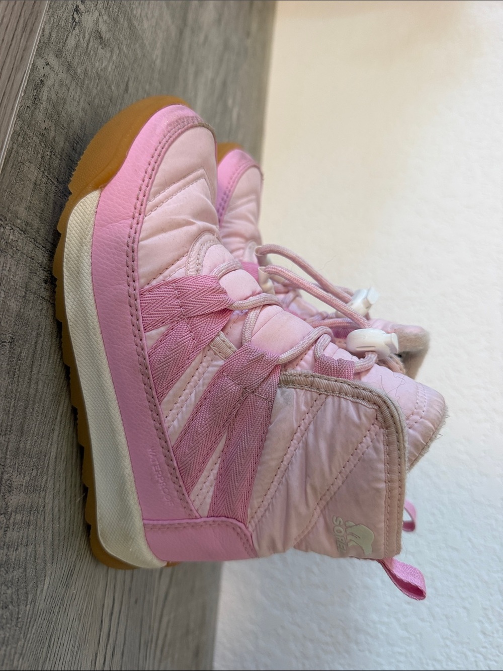 Sorel Pink Kids Winter Boots with Gum Outsole